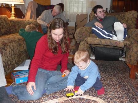 Cousin Alexandra plays with Thomas
