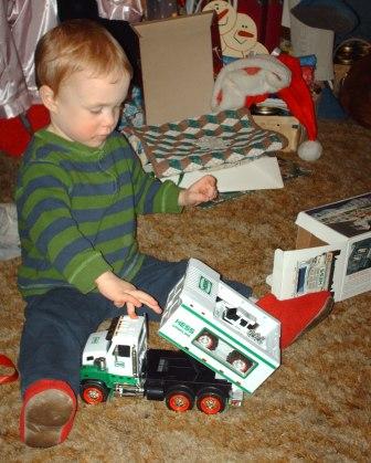 And a Hess truck from Grandpa Bender!