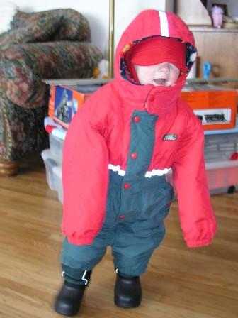 Thomas gets set to go outside