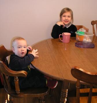 Snack time at the BIG table