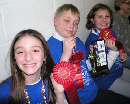 Second place ribbons and trophy!