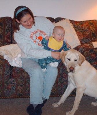 Thomas giving Jake some pets