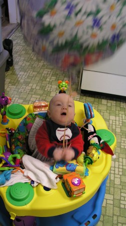 Lots of fun to pull the balloon down and giggle.