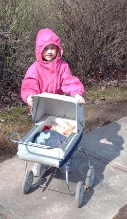 Taking Susie Sunshine for a stroll