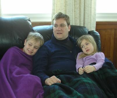 Watching The Easter Beagle woth Daddy