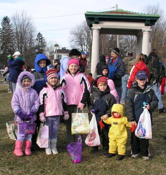 Meeting our friends at the Easter Egg Hunt