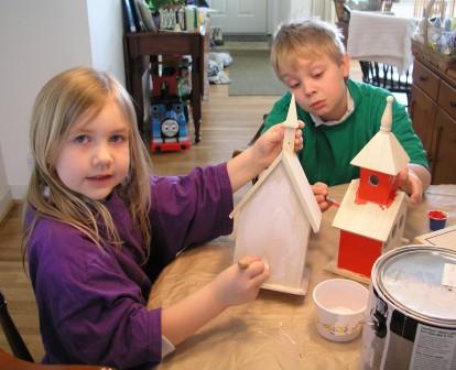 Painting up some new birdhouses for the south garden