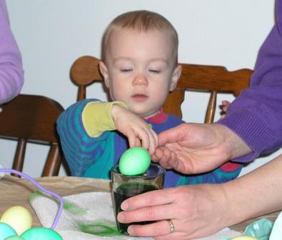 A fun time coloring eggs