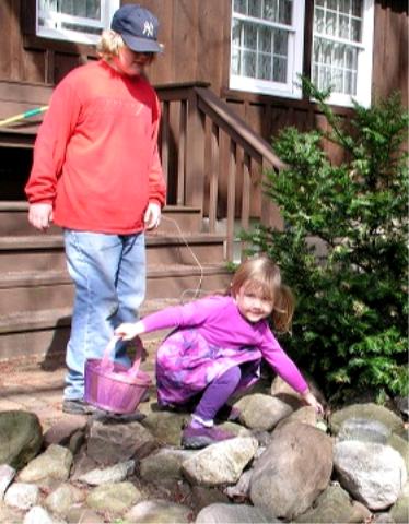 Cousin Will hunts for eggs with Bethan