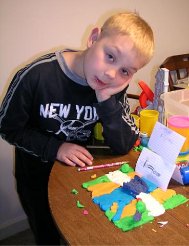 Jeffery and his Play-Doh sculpture