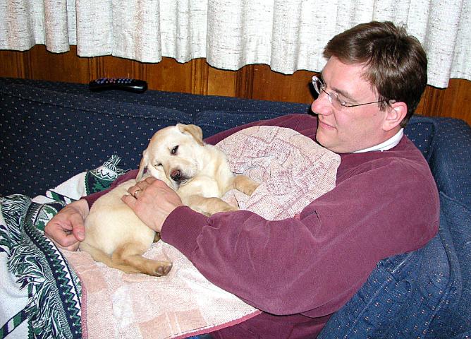 Snuggling with Daddy