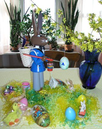 Maya's centerpiece and painted eggs