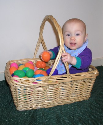 Thomas enjoys the empty eggs from the hunt