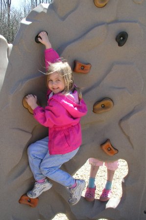Bethan enjoys the playground