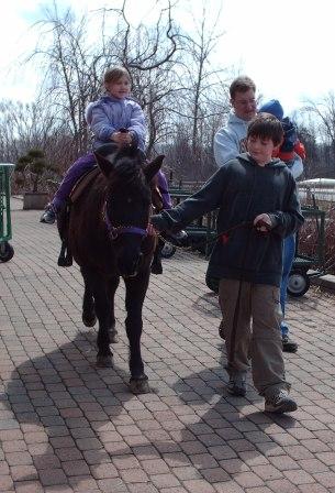Bethan enjoys a pony ride