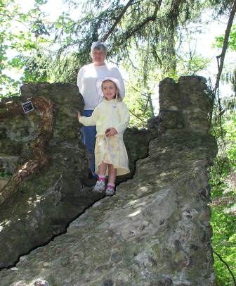 Grandma and Bethan check out the castle