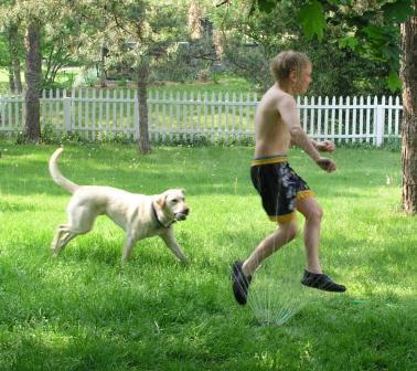 Warm enough for the sprinkler!