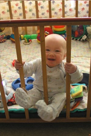 happy in the playpen
