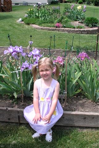 Bethan enjoying John and Wally's garden