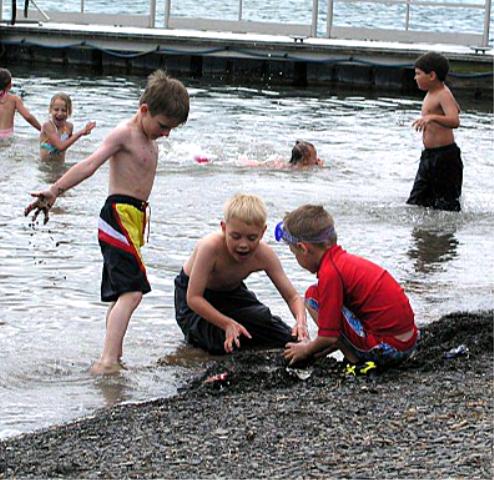 Boys enjoying the beach