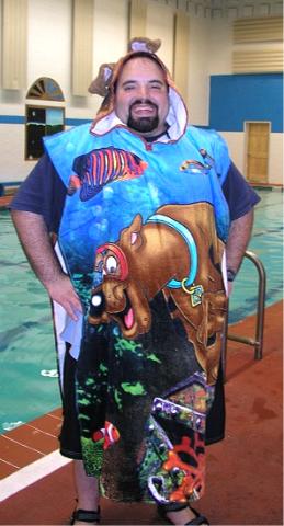 No, that's not Uncle Ross!&nbsp; It's lifeguard Allen in the Scooby Doo towel we made for him.