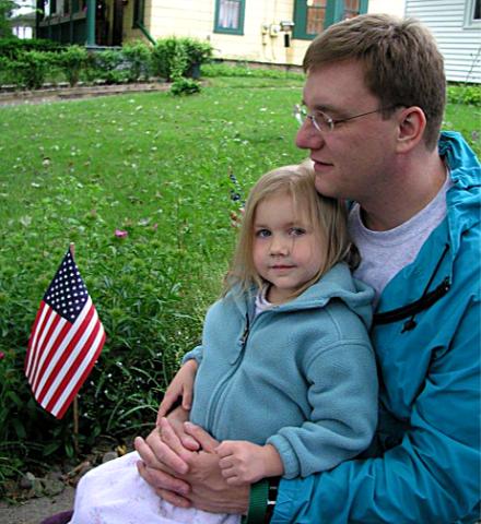 Bethan waits with Daddy