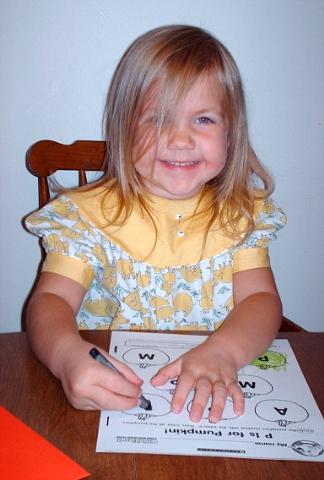 Bethan prepares for pre-school