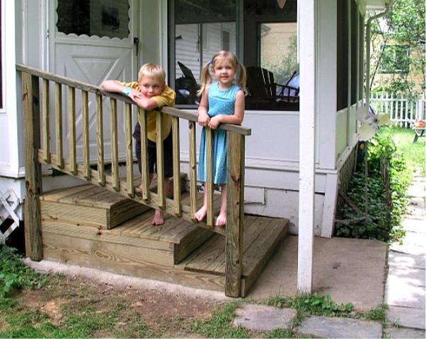 Our new back steps!