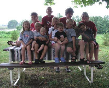 The Bender Grandkids gather for a photo (George fills in for Luke)