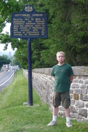 Near the Gettysburg cemetary where Lincoln spoke