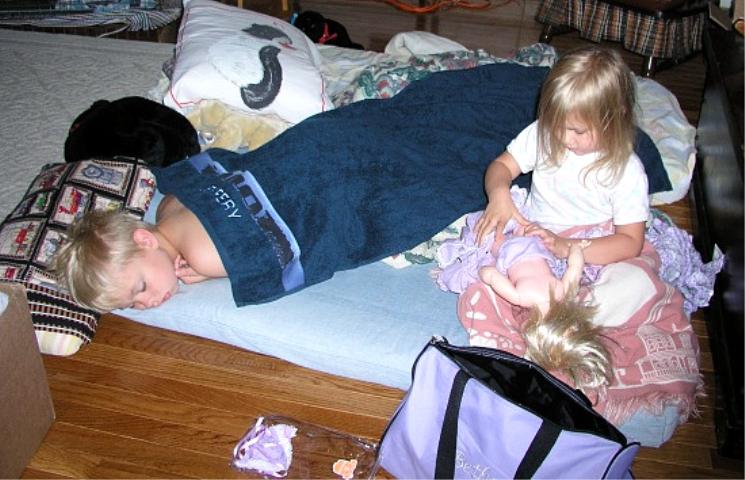 Camping out at Grandma's and Grandpa's house