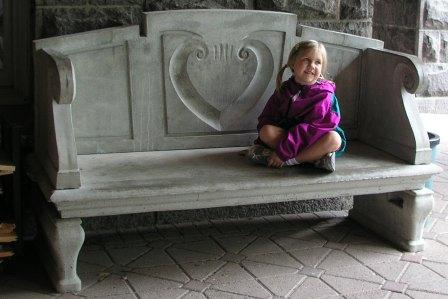 Bethan takes a rest and dances with Daddy in the Boldt Castle ballroom