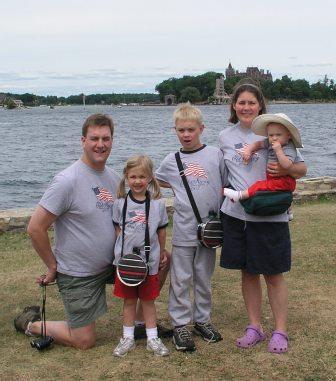 The Ouimettes in Alexandria Bay with Boldt Castle view