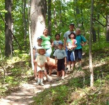 A hike with the cousins at Gonandagan Indian historical site
