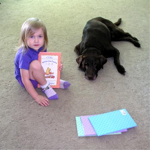 Bethan reads Morgan her favorite books