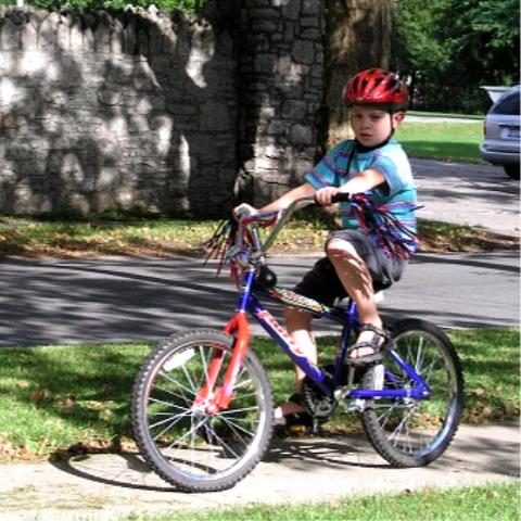 Jeffery rides his bike