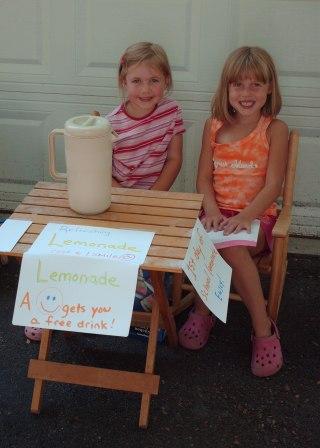 Free lemonade for the Middle School walkers on their first day of school.