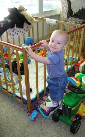 Big boy standing on blocks