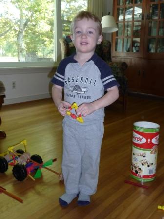Triangles and squares with Tinker Toys