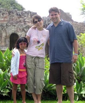 Lauren with her Mom and Dad in Guatemala