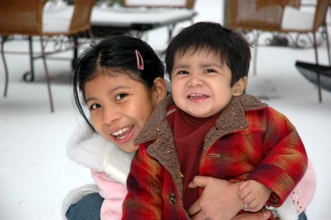 Lauren and Mason enjoying the snow