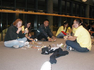 Geez, eating food on the floor, that's ghetto-ness