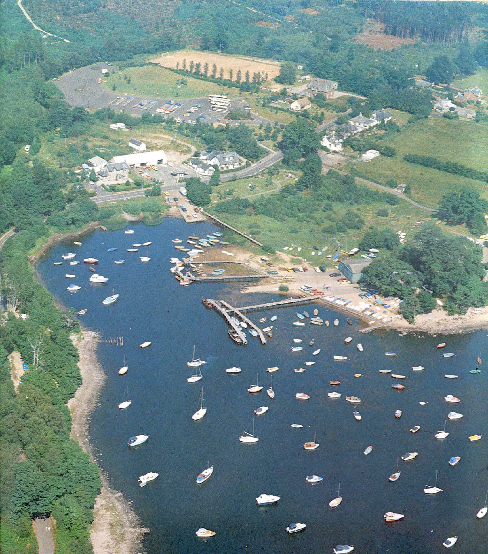 Aerial photograph of Balmaha.&nbsp; Look out for Montrose House - top right.