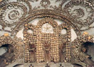 Everything you see, minus the robes on the monks is made out of bones.