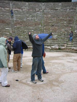 Brandon singing in Epidarium