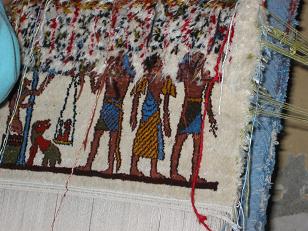 This is part of a silk carpet being worked on during our visit.