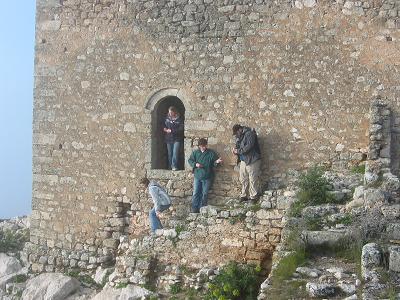 Our group climbing on the Venetian Castle from the 17th Century :-)