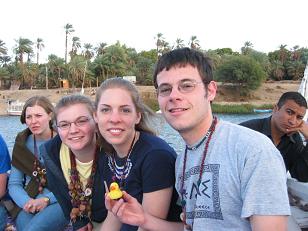 Casey, Lindsey, and I with a rubber ducky on the Nile.&nbsp; :-)