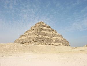 Dzoser's step pyramid was the first pyramid to be built.&nbsp; It was constructed c. 3000 BC.&nbsp; The last pyramid to be built stands nearby and is hardly recognizable as a pyramid.