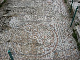 A beautiful mosaic-covered sidewalk in Ephesus.